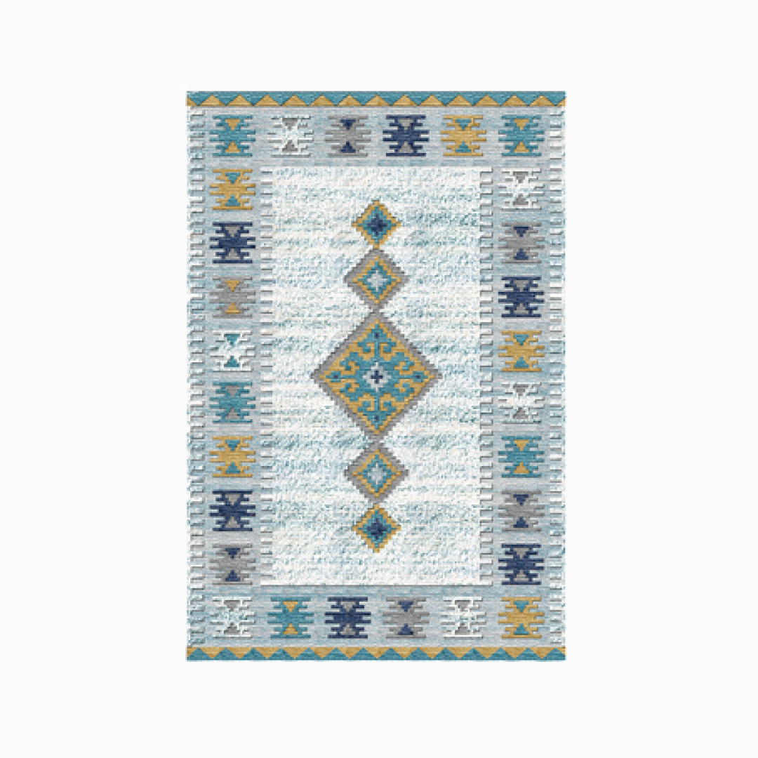 Jimi Peacock Blue Area Rug