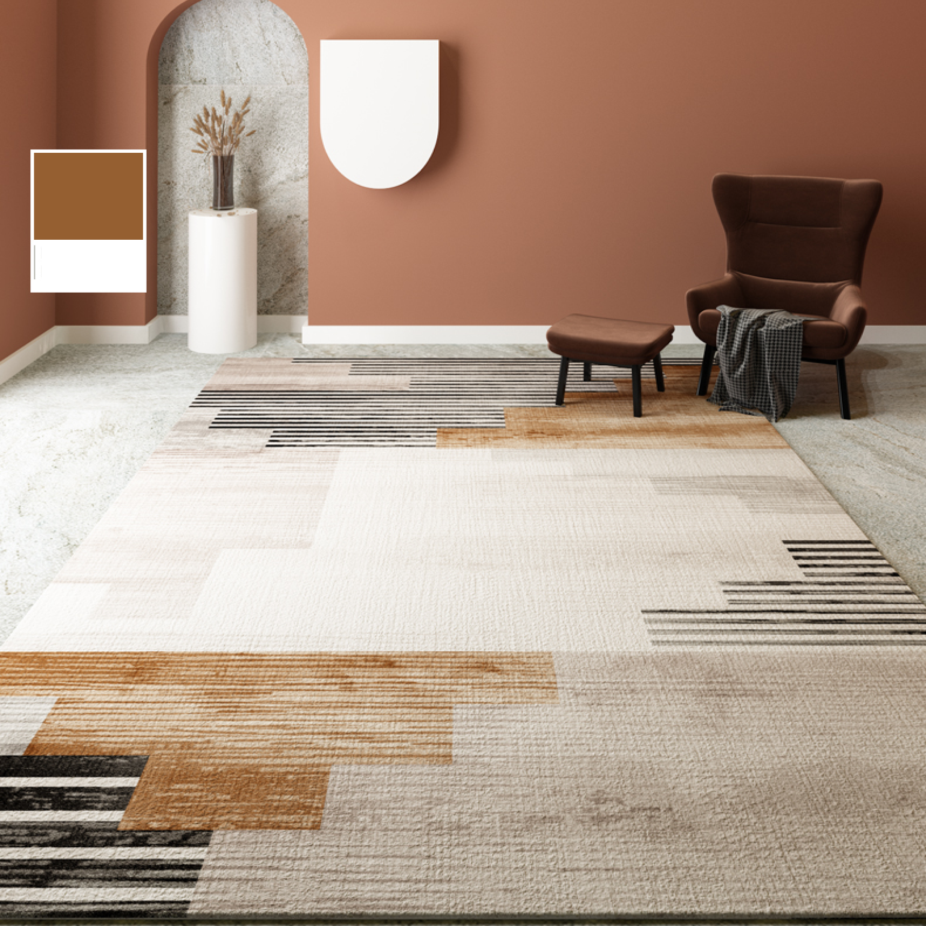 Rosewood Area Rug