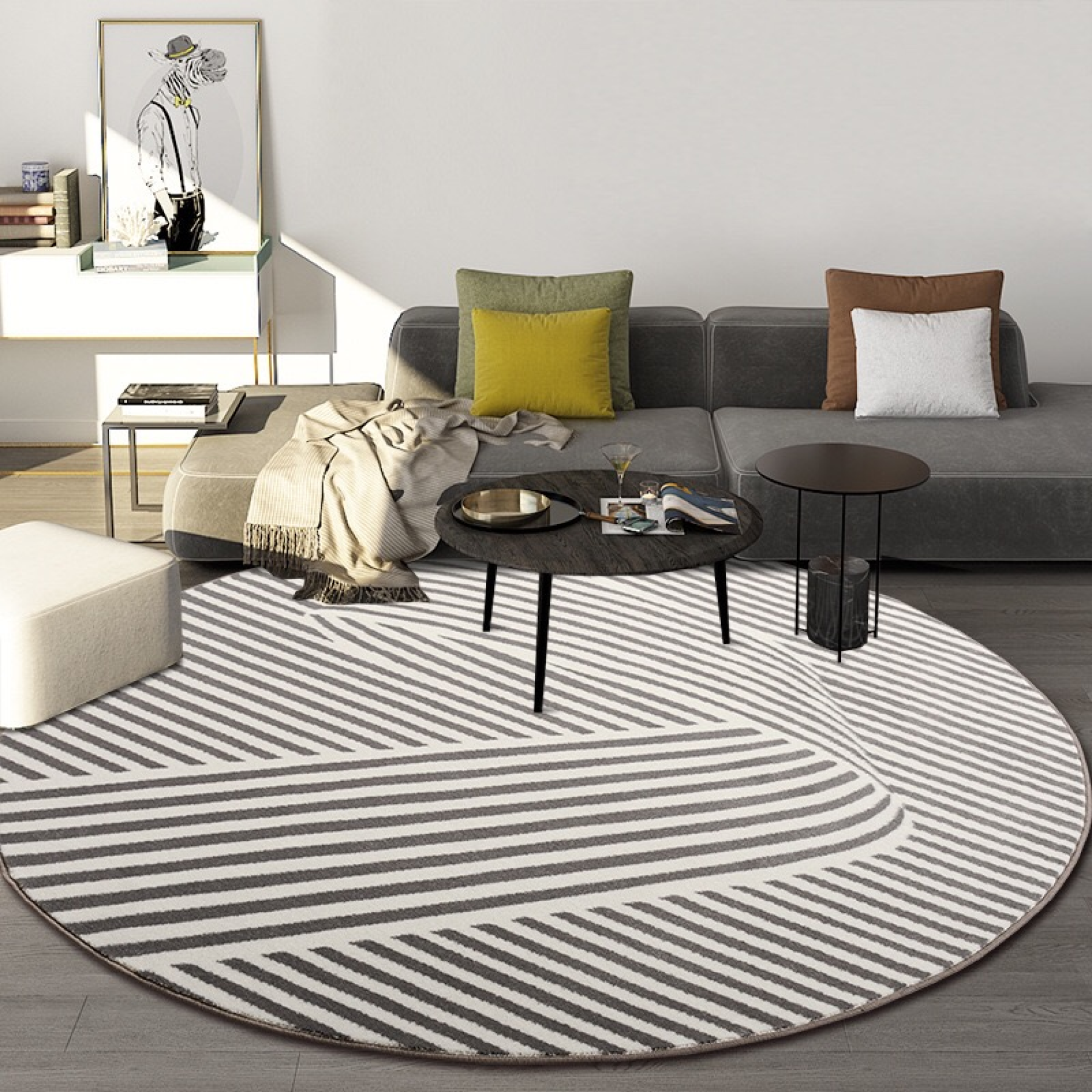 Fleu Round Area Rug